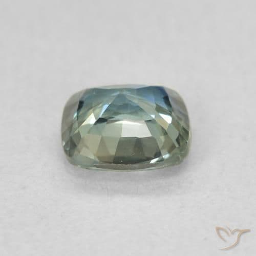 0.60ct Natural Teal Sapphire, Cushion Cut, 4.8x4.8 mm