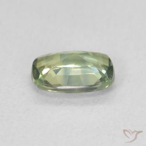 0.92ct Greenish Blue Sapphire, Cushion Cut, 6.8x4.8 mm