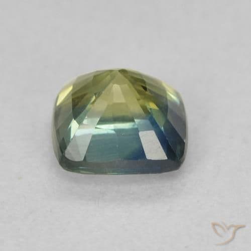 0.91ct Greenish Blue Sapphire, Cushion Cut, 5.1x5.1 mm