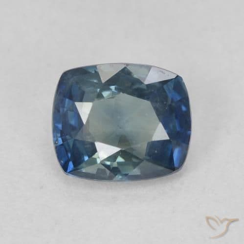 0.97ct Natural Teal Sapphire, Cushion Cut, 6.1x5.2 mm