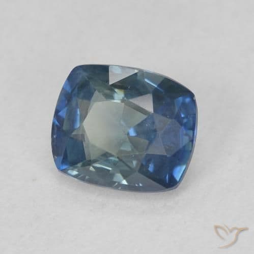 0.97ct Natural Teal Sapphire, Cushion Cut, 6.1x5.2 mm