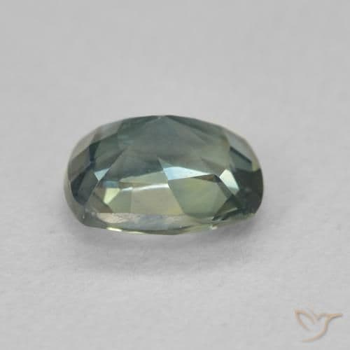 0.97ct Natural Teal Sapphire, Cushion Cut, 6.1x5.2 mm