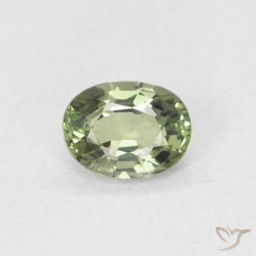 0.34ct Natural Yellow Green Sapphire, Oval Cut, 5x3.8 mm