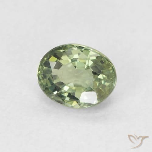 0.62ct Natural Grayish Green Sapphire, Oval Cut, 5.2x4.1 mm