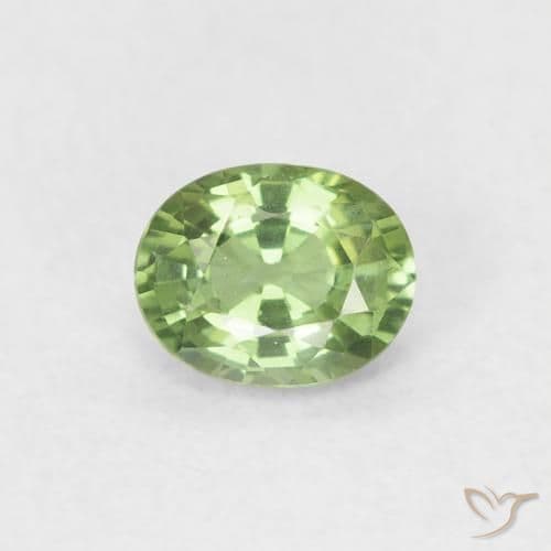 0.48ct Natural Medium Green Sapphire, Oval Cut, 5x3.9 mm