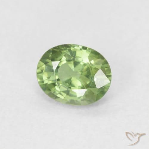 0.48ct Natural Medium Green Sapphire, Oval Cut, 5x3.9 mm
