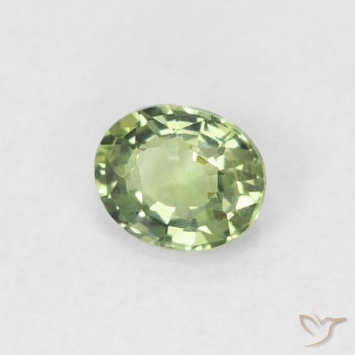 0.45ct Natural Medium Green Sapphire, Oval Cut, 4.9x4 mm