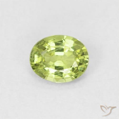 0.40ct Natural Lime Green Sapphire, Oval Cut, 4.8x3.9 mm