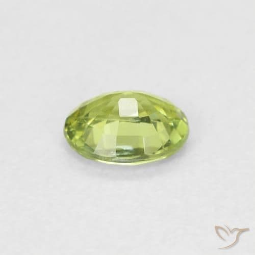 0.40ct Natural Lime Green Sapphire, Oval Cut, 4.8x3.9 mm