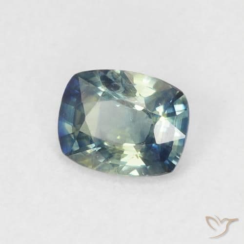 0.59ct Natural Teal Sapphire, Cushion Cut, 5.6x4.4 mm