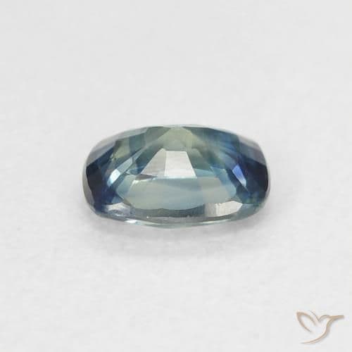 0.59ct Natural Teal Sapphire, Cushion Cut, 5.6x4.4 mm
