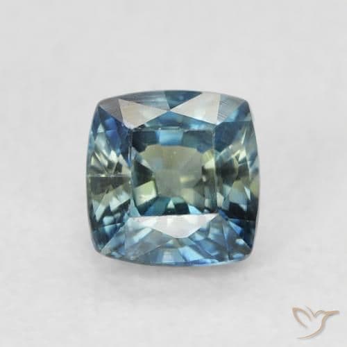 0.55ct Natural Teal Sapphire, Cushion Cut, 4.3x4.2 mm