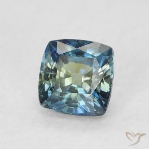 0.55ct Natural Teal Sapphire, Cushion Cut, 4.3x4.2 mm
