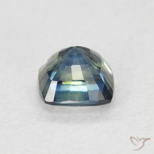 0.55ct Natural Teal Sapphire, Cushion Cut, 4.3x4.2 mm