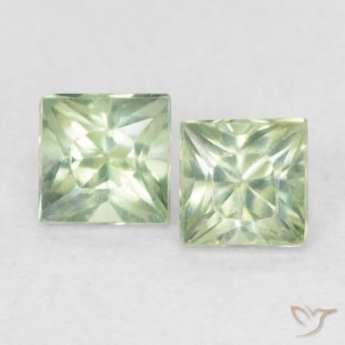 0.45ct Natural Pale Green Sapphire, Square, 3.1x3.1 mm