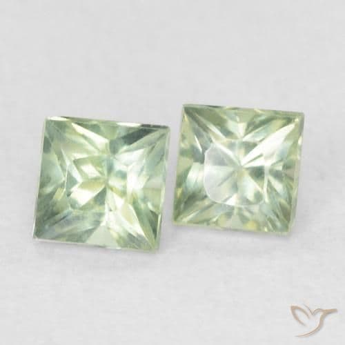0.45ct Natural Pale Green Sapphire, Square, 3.1x3.1 mm