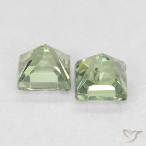 0.47ct Natural Medium Green Sapphire, Square, 3.1x3 mm