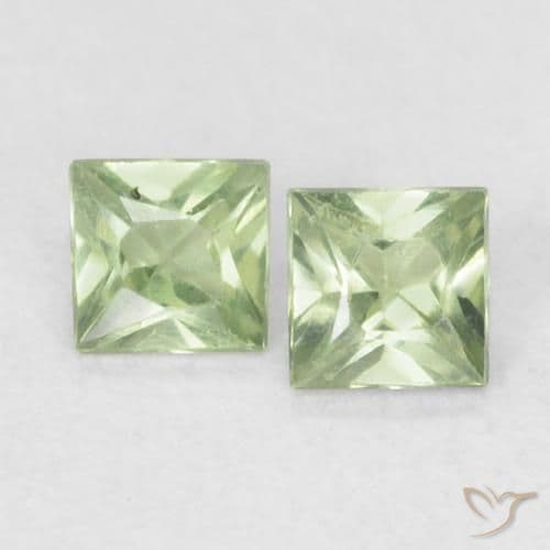0.36ct Very Light Sage Green Sapphire, Square, 3x3 mm