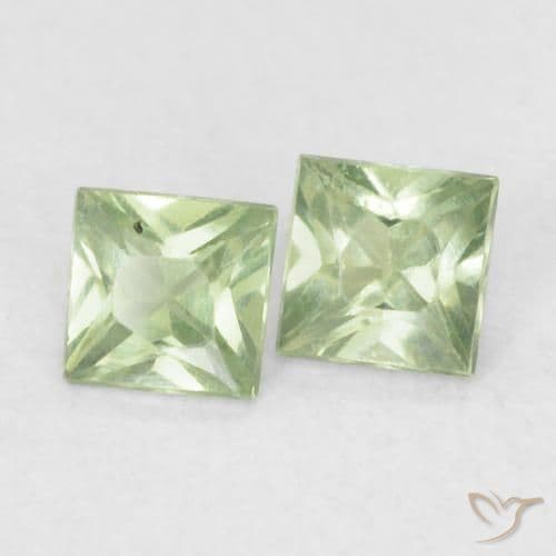 0.36ct Very Light Sage Green Sapphire, Square, 3x3 mm