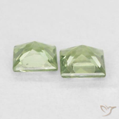 0.36ct Very Light Sage Green Sapphire, Square, 3x3 mm
