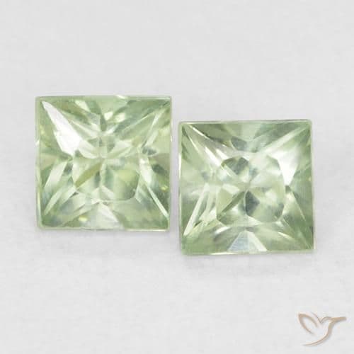 0.43ct Very Light Sage Green Sapphire, Square, 3.1x3 mm