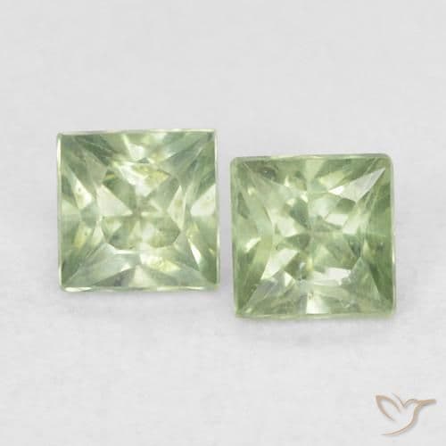0.43ct Natural Medium Green Sapphire, Square, 3.1x3 mm