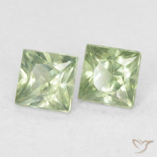 0.43ct Natural Medium Green Sapphire, Square, 3.1x3 mm