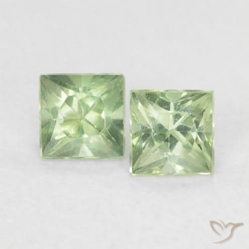 0.44ct Natural Light Sage Green Sapphire, Square, 3.1x3 mm