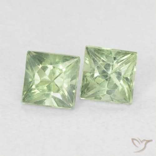 0.44ct Natural Light Sage Green Sapphire, Square, 3.1x3 mm