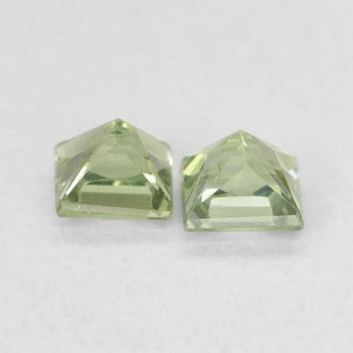 0.43ct Natural Light Green Sapphire, Square, 3x3 mm
