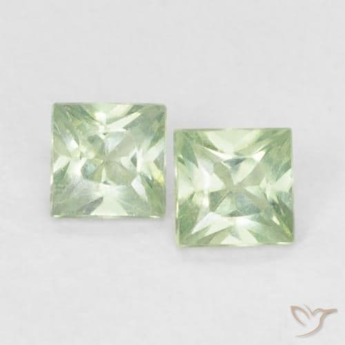 0.36ct Natural Light Sage Green Sapphire, Square, 3x3 mm