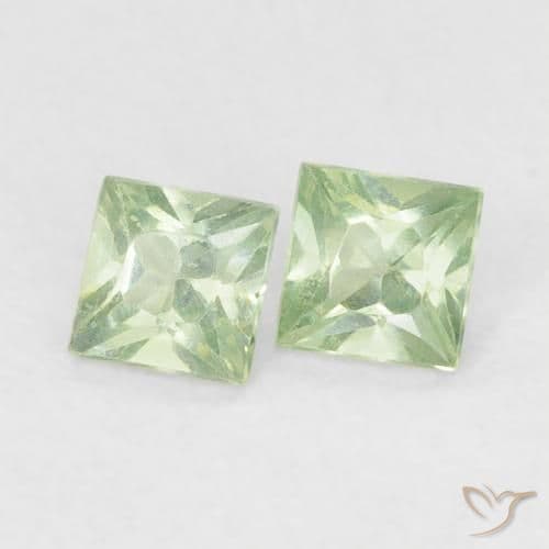 0.36ct Natural Light Sage Green Sapphire, Square, 3x3 mm
