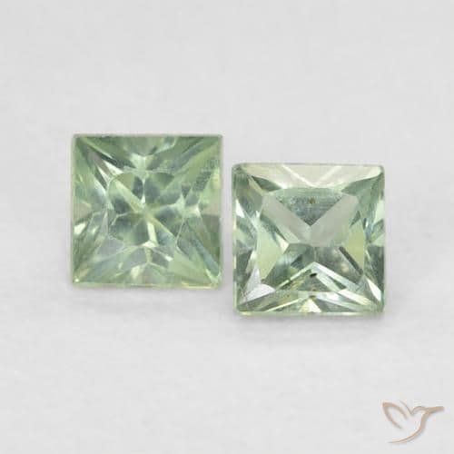 0.45ct Natural Light Sage Green Sapphire, Square, 3x3 mm