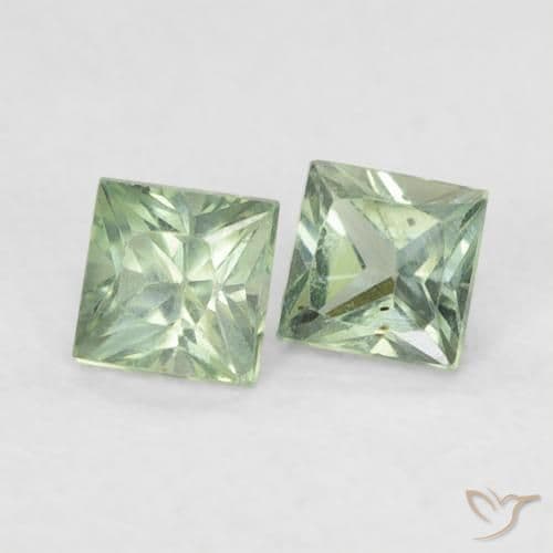 0.45ct Natural Light Sage Green Sapphire, Square, 3x3 mm