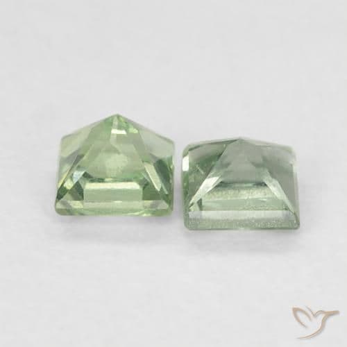 0.45ct Natural Light Sage Green Sapphire, Square, 3x3 mm