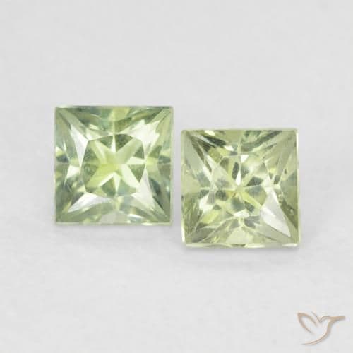 0.44ct Natural Light Sage Green Sapphire, Square, 3x3 mm