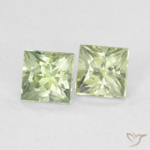 0.44ct Natural Light Sage Green Sapphire, Square, 3x3 mm