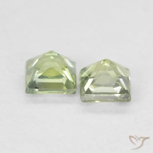 0.44ct Natural Light Sage Green Sapphire, Square, 3x3 mm