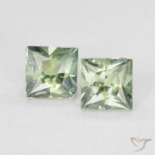 0.39ct Natural Light Forest Green Sapphire, Square, 3x3 mm
