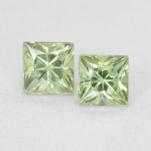 0.48ct Natural Medium Light Green Sapphire, Square, 3.1x3 mm