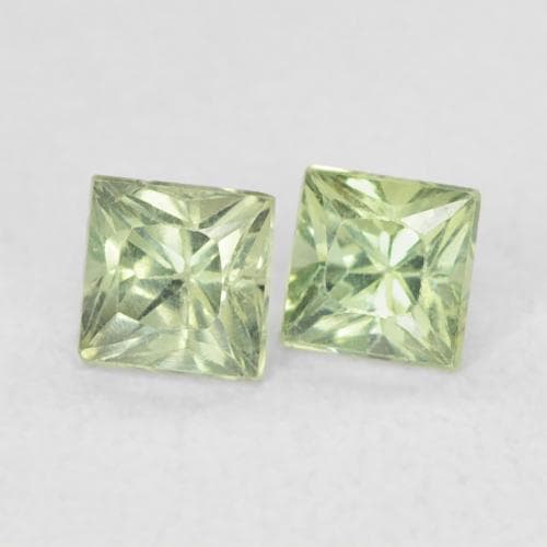 0.48ct Natural Medium Light Green Sapphire, Square, 3.1x3 mm