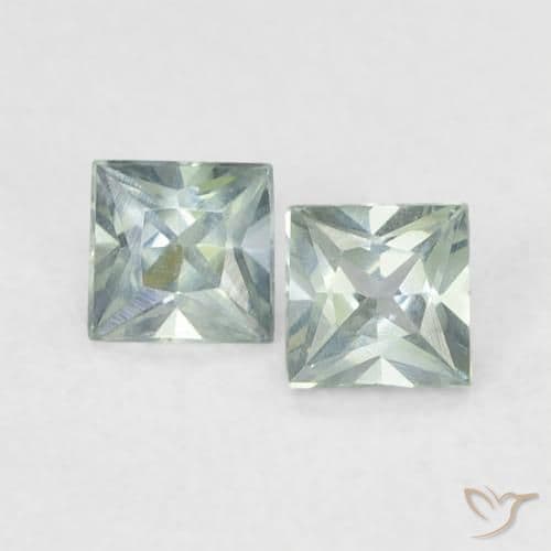 0.32ct Natural Bluish Green Sapphire, Square, 3x2.9 mm