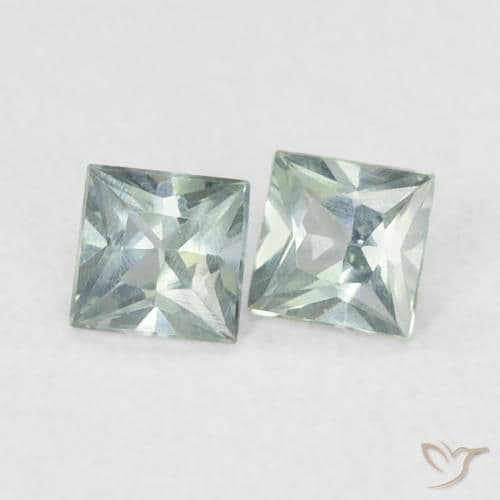 0.32ct Natural Bluish Green Sapphire, Square, 3x2.9 mm