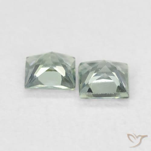 0.32ct Natural Bluish Green Sapphire, Square, 3x2.9 mm