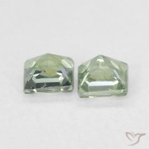 0.44ct Natural Medium Light-Green Sapphire, Square, 3x3 mm