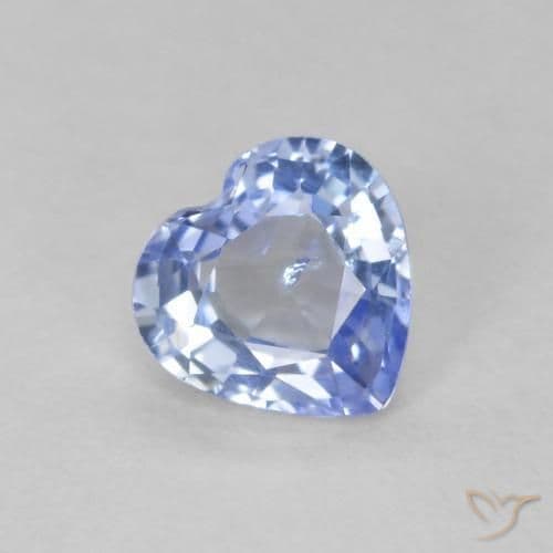 0.60ct Natural Pastel Blue Sapphire, Heart Shape, 5.2x5.1 mm