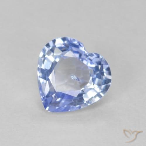 0.60ct Natural Pastel Blue Sapphire, Heart Shape, 5.2x5.1 mm