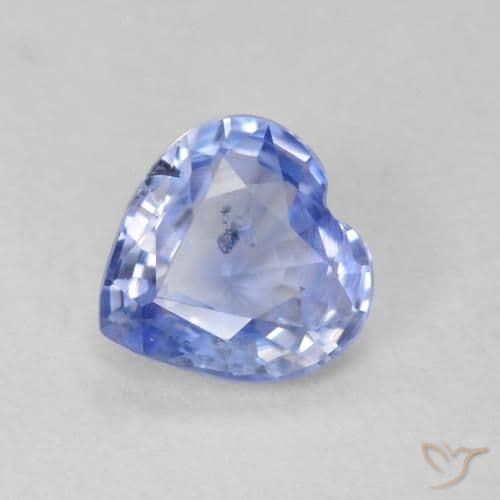 0.60ct Natural Pastel Blue Sapphire, Heart Shape, 5.2x5.2 mm