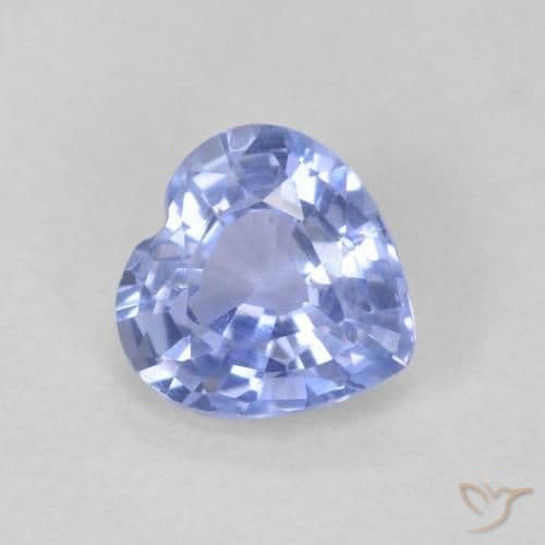 0.70ct Natural Pastel Blue Sapphire, Heart Shape, 5.4x5.4 mm