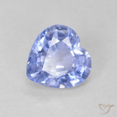 0.70ct Natural Pastel Blue Sapphire, Heart Shape, 5.4x5.4 mm